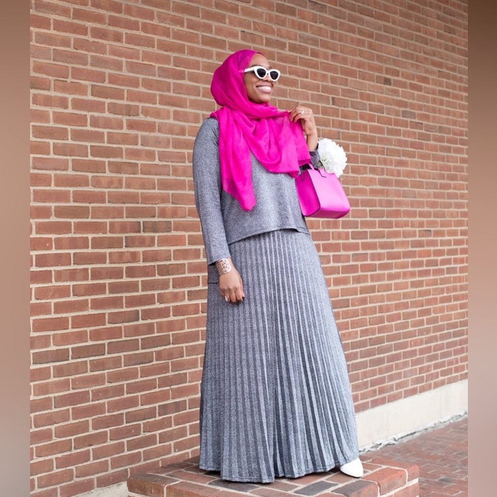 Metallic pleated shirt and matching shirt set
